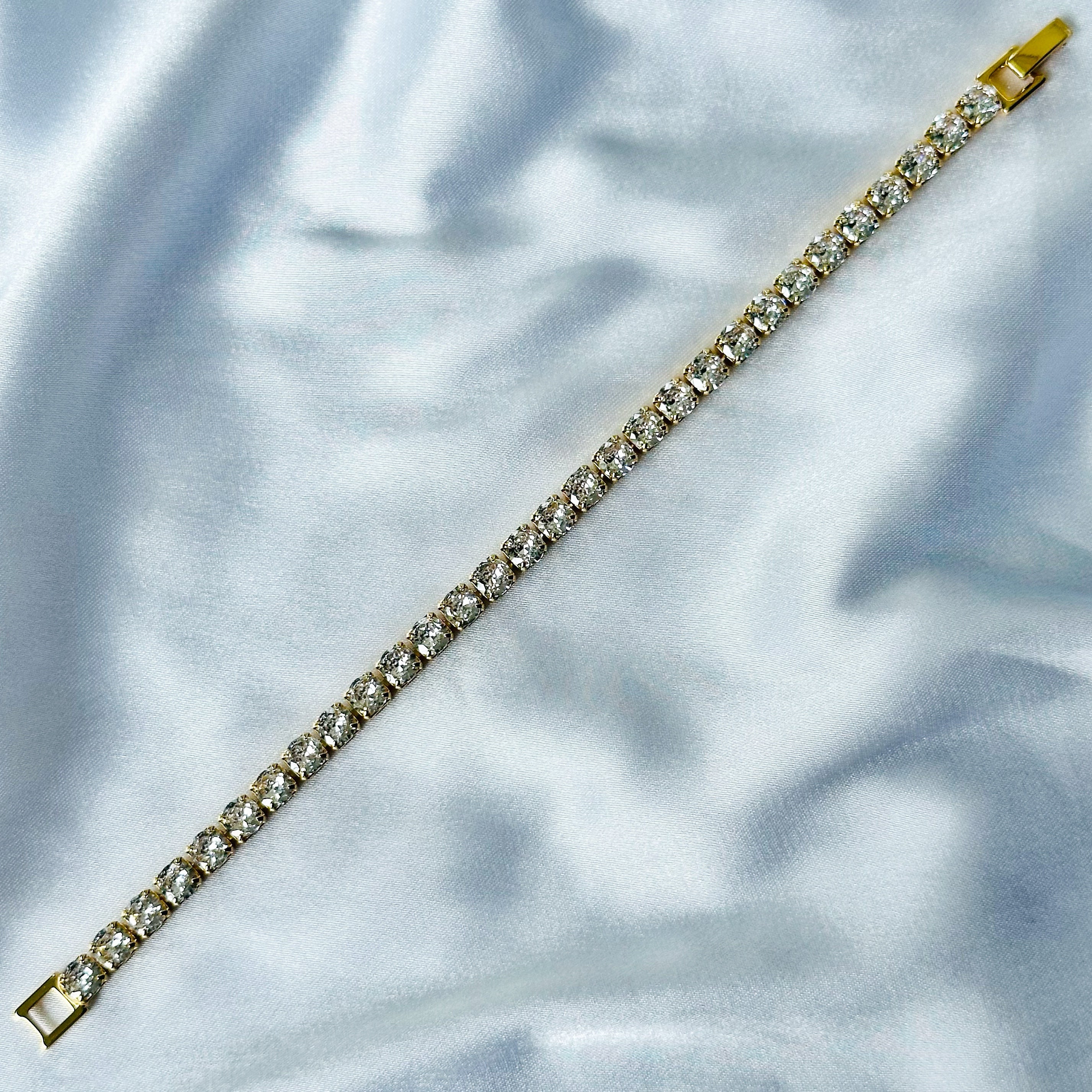 Ariva Collection American Diamond Gold Plated Tennis Chain Bracelet