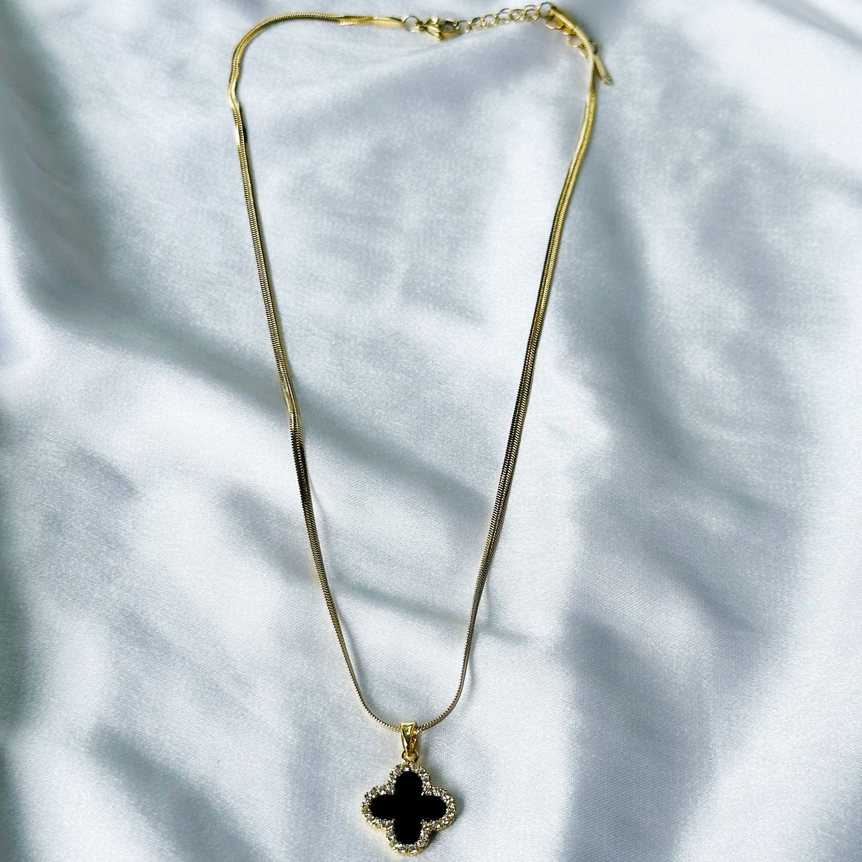 Ariva Collection Black/Gold Plated Stainless Steel Necklace