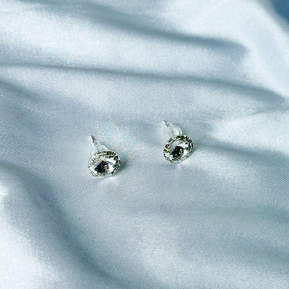 Ariva Collection White Crystal Swarovski Crystal Silver Plated Stud Earrings